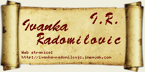 Ivanka Radomilović vizit kartica